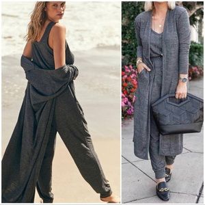 Free People Gray Jumpsuit with Duster